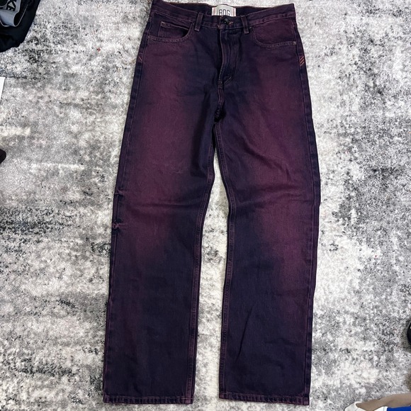 BDG Skate Fit Jeans Mens 29x30 Purple Wash Relaxed Straight Leg Denim - Picture 2 of 8